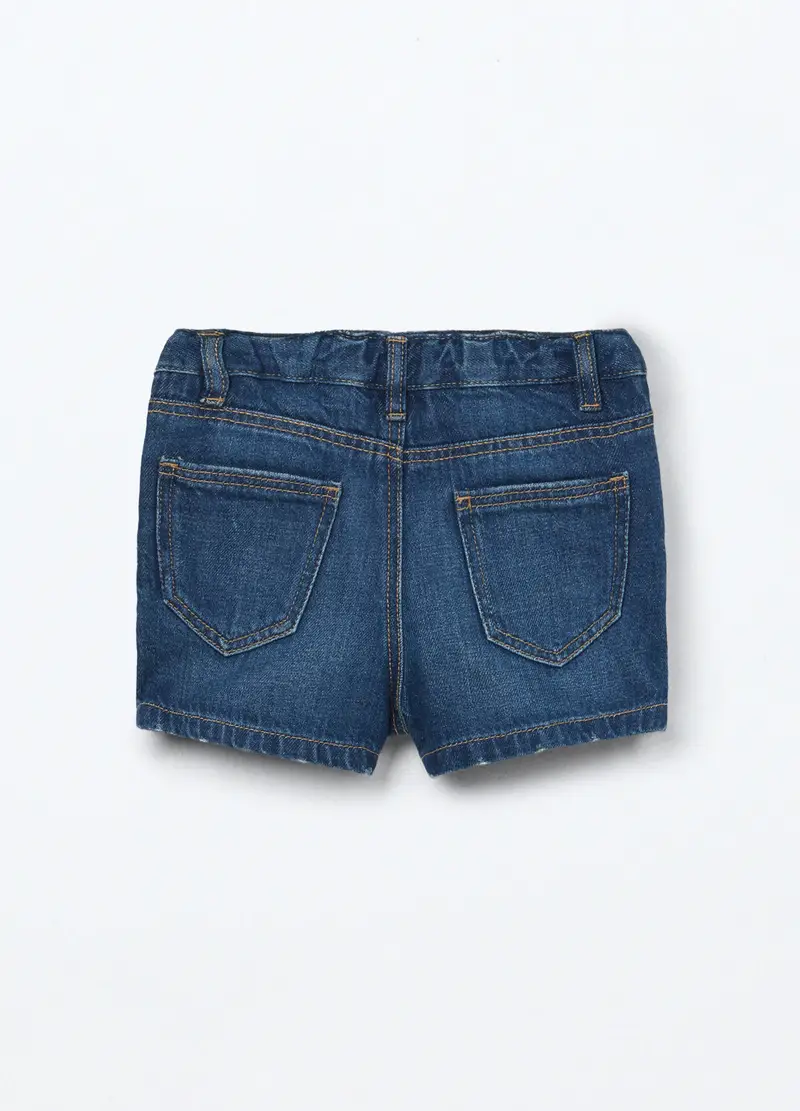 Gonna In Denim Di Puro Cotone Neonata, Bambina, Blu denim miniatura 2