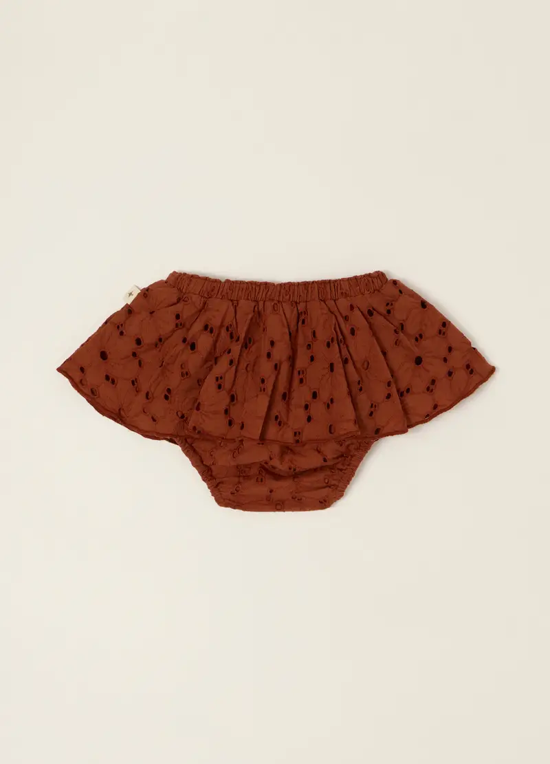 Blukids Gonna In Puro Cotone Sangallo Iana, Neonata, Marrone cioccolato miniatura 2