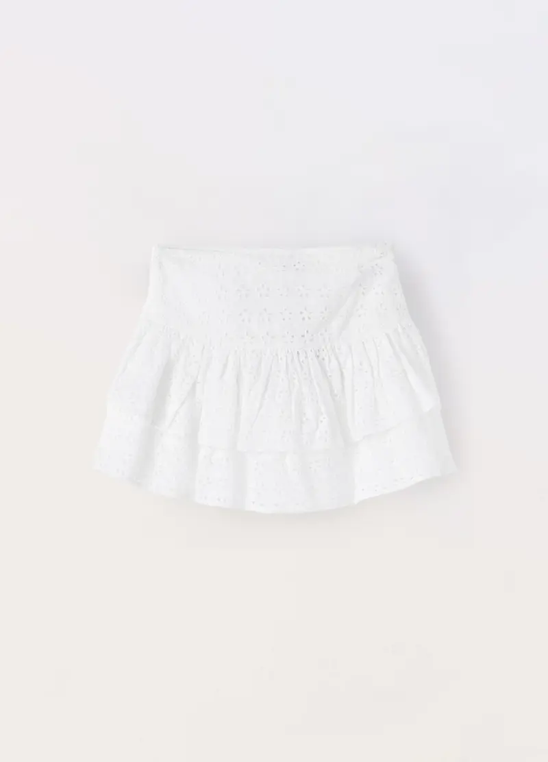 Blukids, Gonna In Puro Cotone Sangallo Ragazza, Bambina, Bianco gesso, Taglia: 9-10