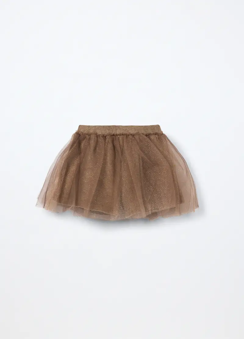 Gonna In Tulle Bambina, Beige chiaro miniatura 2