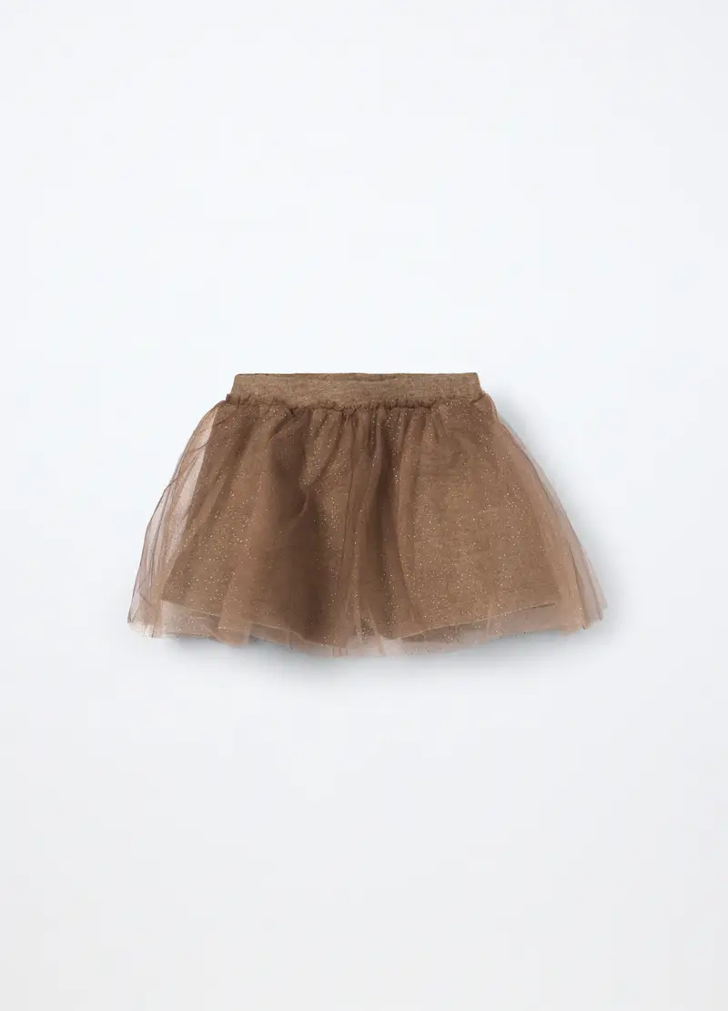 Gonna In Tulle Bambina, Beige chiaro