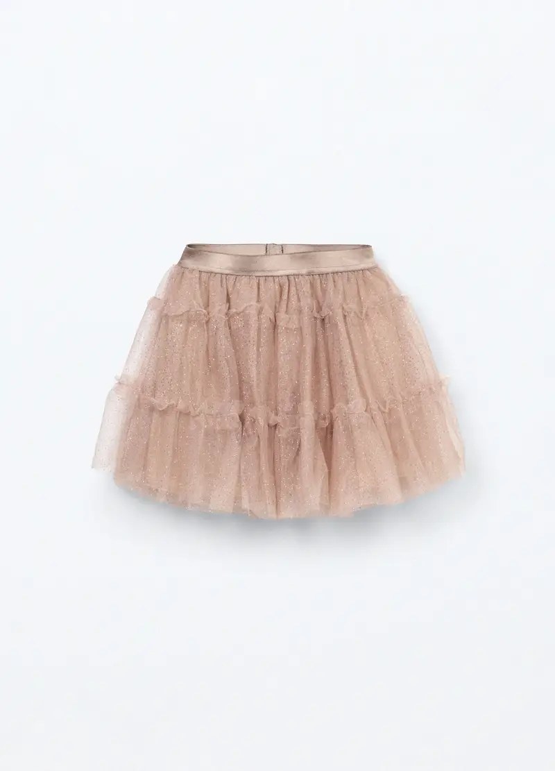 Gonna In Tulle Bambina, Beige chiaro miniatura 2