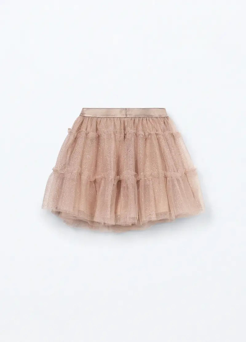 Gonna In Tulle Bambina, Beige chiaro