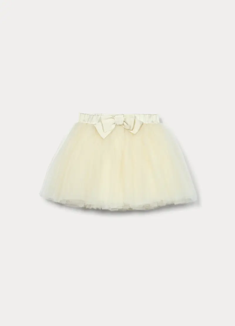 Gonna In Tulle Bambina, Bianco panna