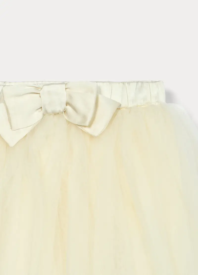 Gonna In Tulle Bambina, Bianco panna miniatura 3