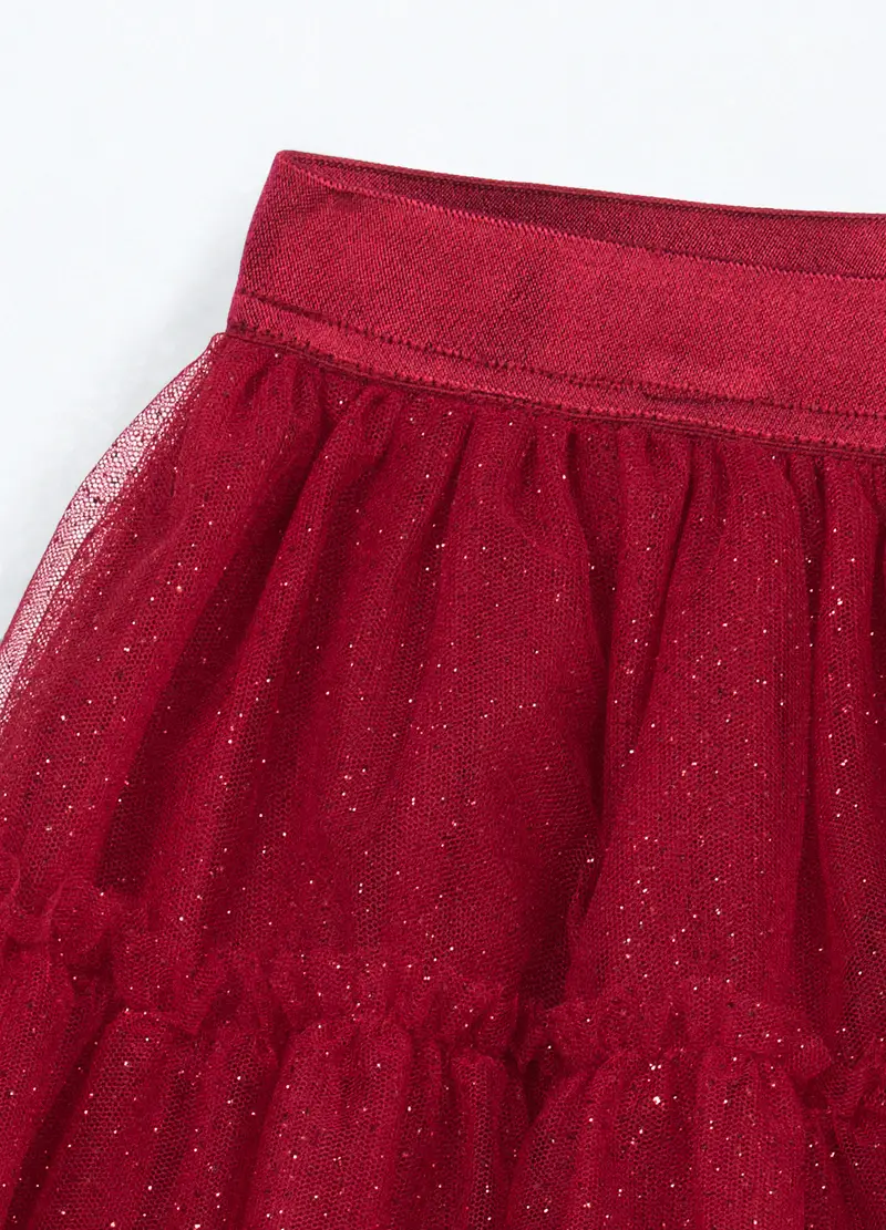 Gonna In Tulle Bambina, Rosso aragosta miniatura 3