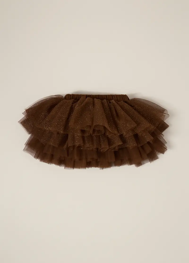 Gonna In Tulle Iana Neonata, Marrone scuro miniatura 2