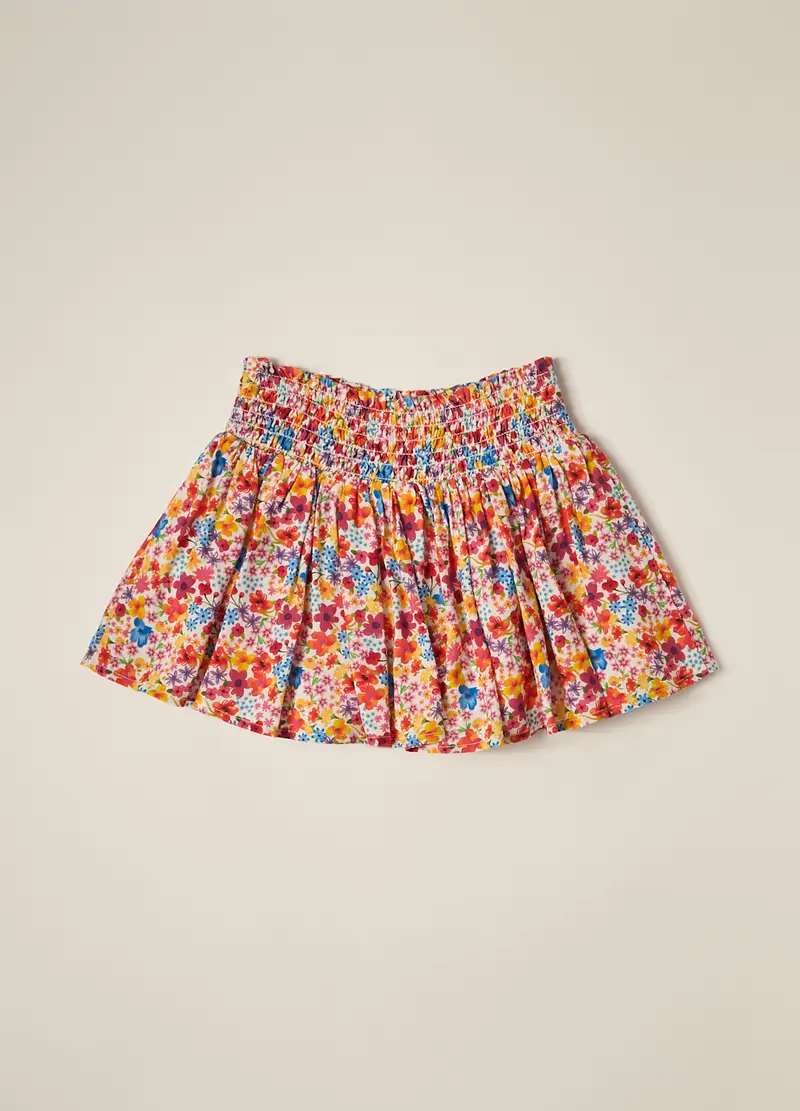 Blukids, Gonna In Viscosa A Fiori Iana Neonata, Arancione tangerine, Taglia: 6