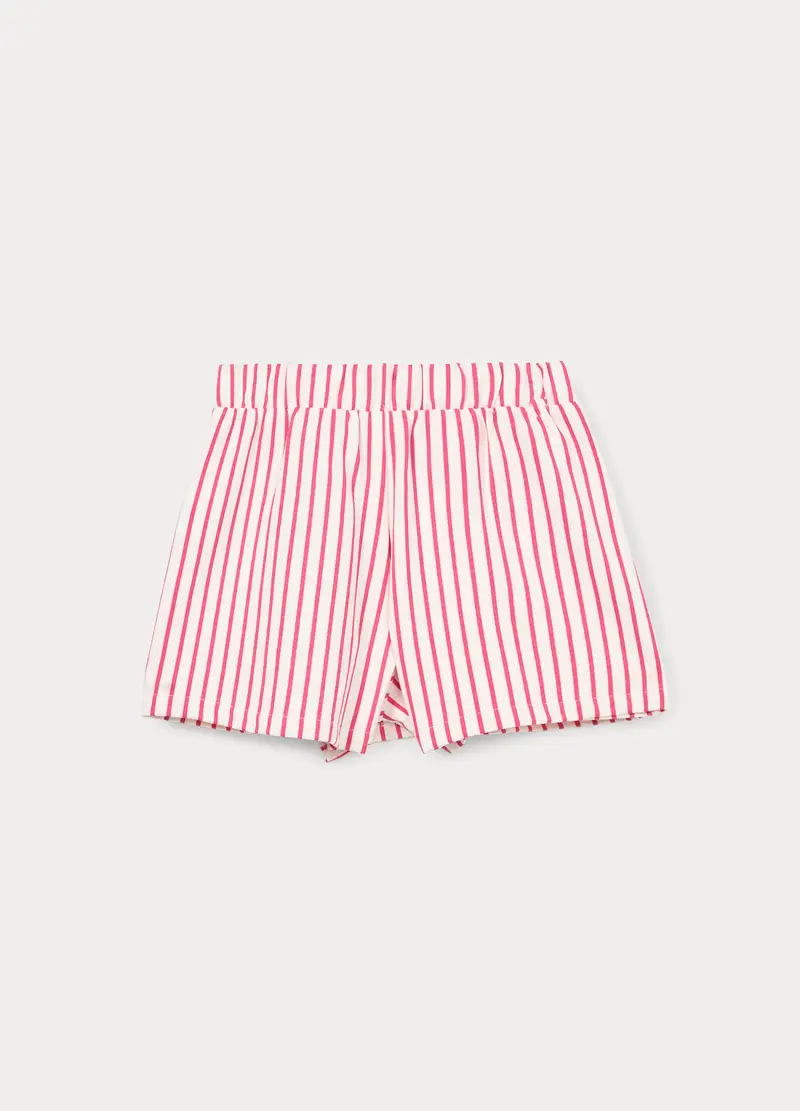 Gonna-pantalone In French Terry Di Puro Cotone Bambina, Bianco/Rosso miniatura 2