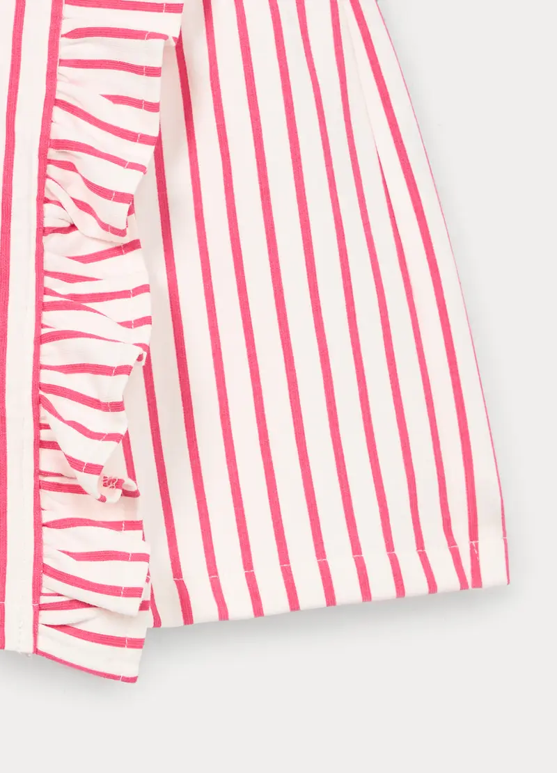 Gonna-pantalone In French Terry Di Puro Cotone Bambina, Bianco/Rosso miniatura 3