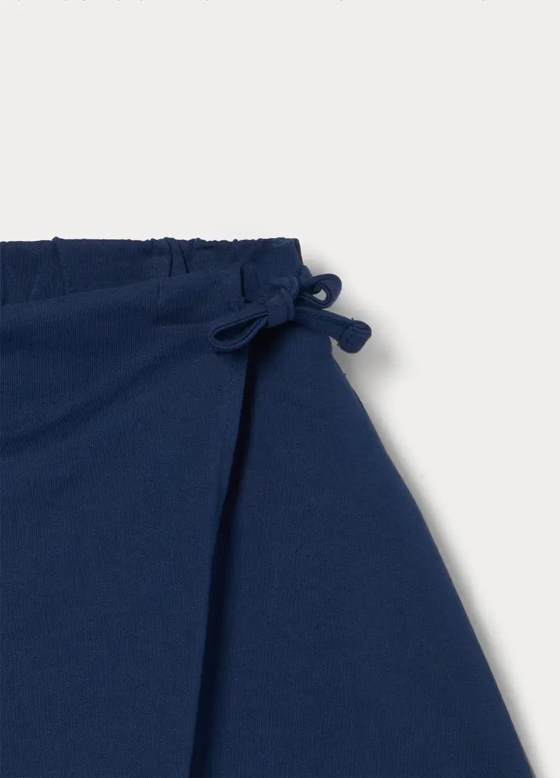 Gonna Pantalone In Puro Cotone Bambina, Blu scuro miniatura 3