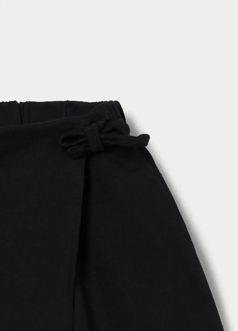 Gonna Pantalone In Puro Cotone Bambina, Nero miniatura 3