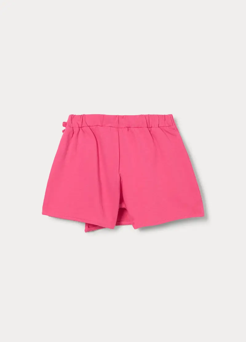 Gonna Pantalone In Puro Cotone Bambina, Rosa pastello miniatura 2