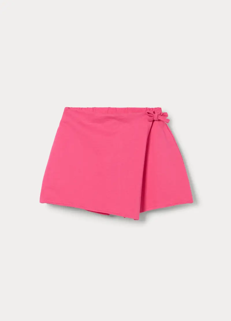 Gonna Pantalone In Puro Cotone Bambina, Rosa pastello