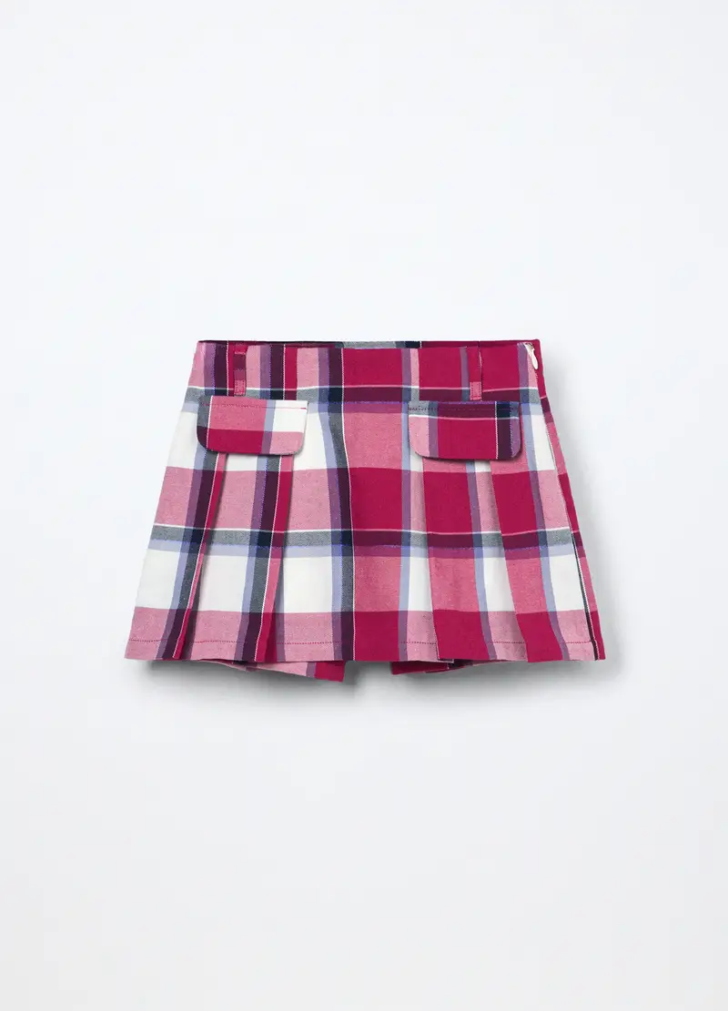 Gonna Pantalone In Twill Misto Cotone Bambina, Blu Bluette