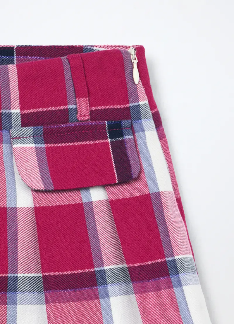 Gonna Pantalone In Twill Misto Cotone Bambina, Blu Bluette miniatura 3