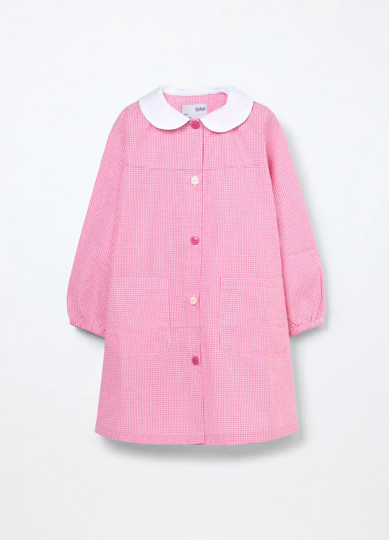 Blukids, Grembiule Misto Cotone Bambina, Bianco/Rosa, Taglia: 2-3