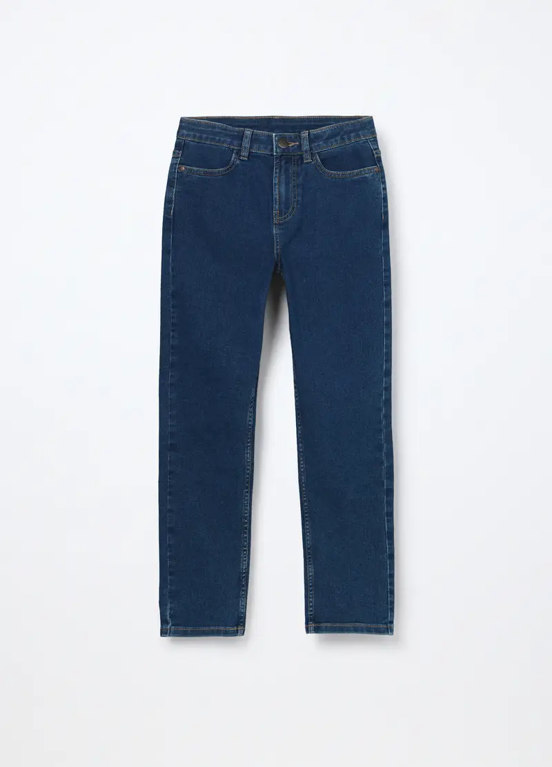 Jeans In Misto Cotone Ragazzo, Bambino, Blu denim