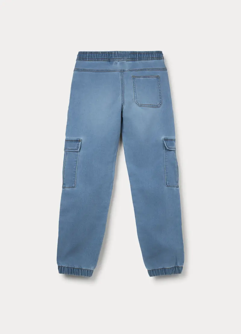 Jogger Cargo In Denim Bambino, Blu chiaro miniatura 2