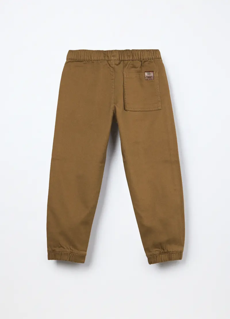 Jogger Cargo In French Terry Denim Bambino, Beige chiaro miniatura 2