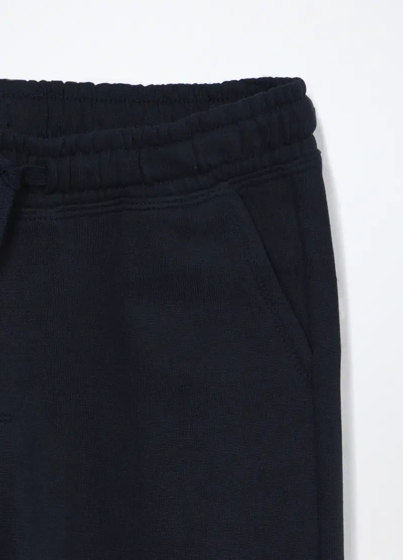 Jogger Cargo In French Terry Di Puro Cotone Ragazzo, Bambino, Blu scuro miniatura 3