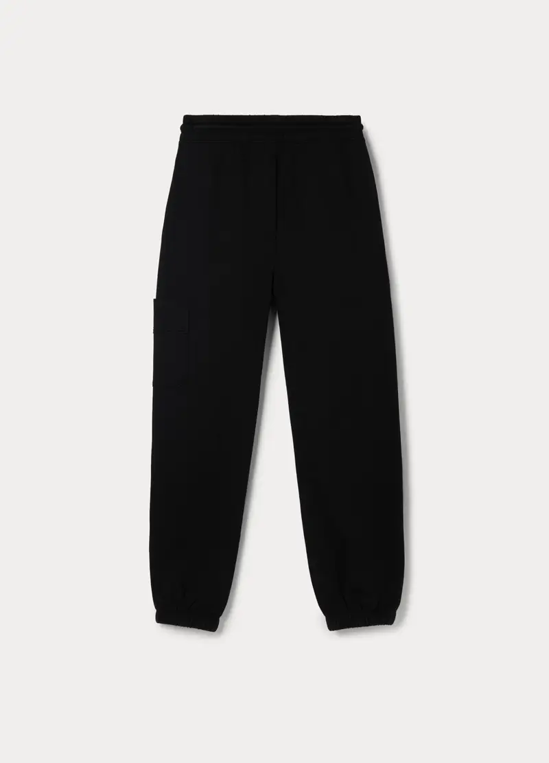 Jogger Cargo In French Terry Di Puro Cotone Ragazzo, Bambino, Nero canna di fucile miniatura 2