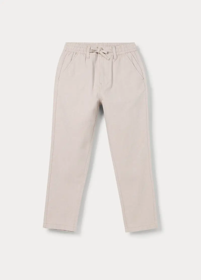 Jogger Chino In Puro Cotone Ragazzo, Bambino, Beige chiaro