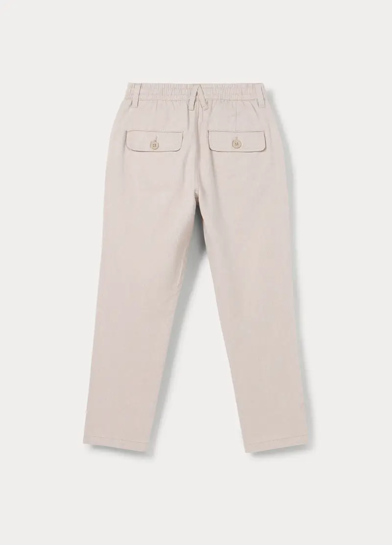 Jogger Chino In Puro Cotone Ragazzo, Bambino, Beige chiaro miniatura 2