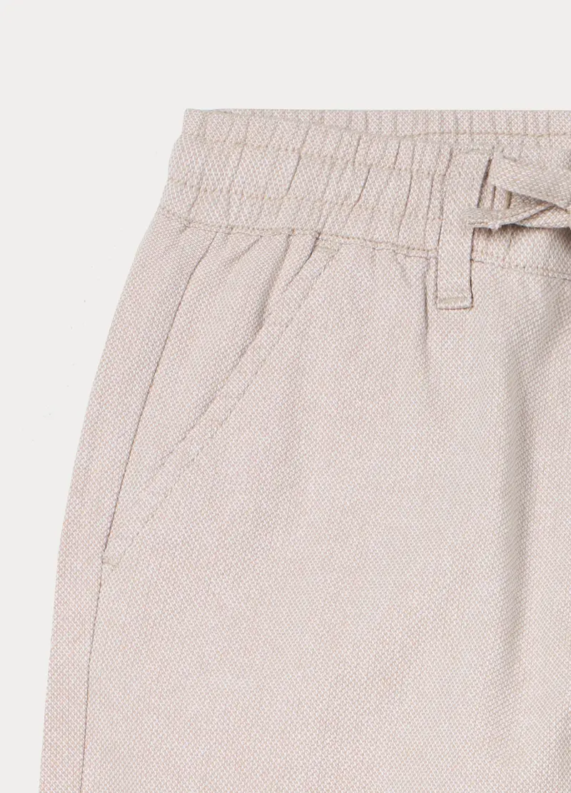 Jogger Chino In Puro Cotone Ragazzo, Bambino, Beige chiaro miniatura 3