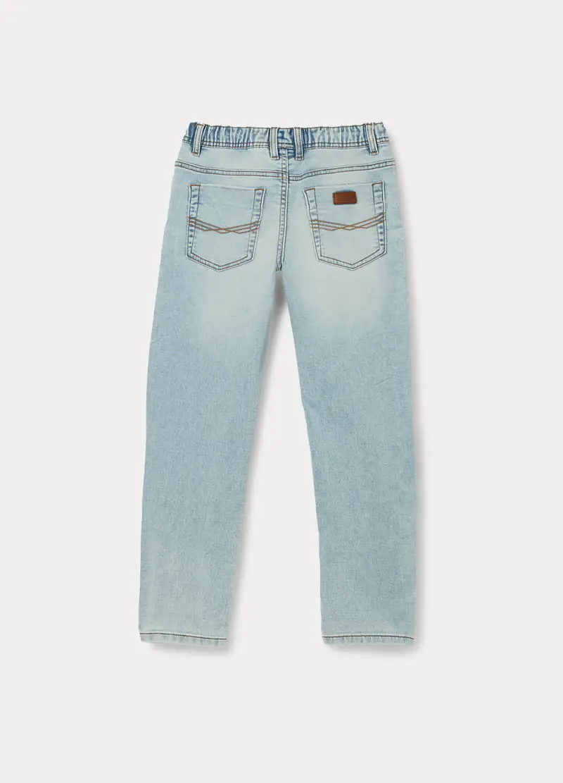 Jogger Fit Straight In Denim Bambino, Blu chiaro miniatura 2