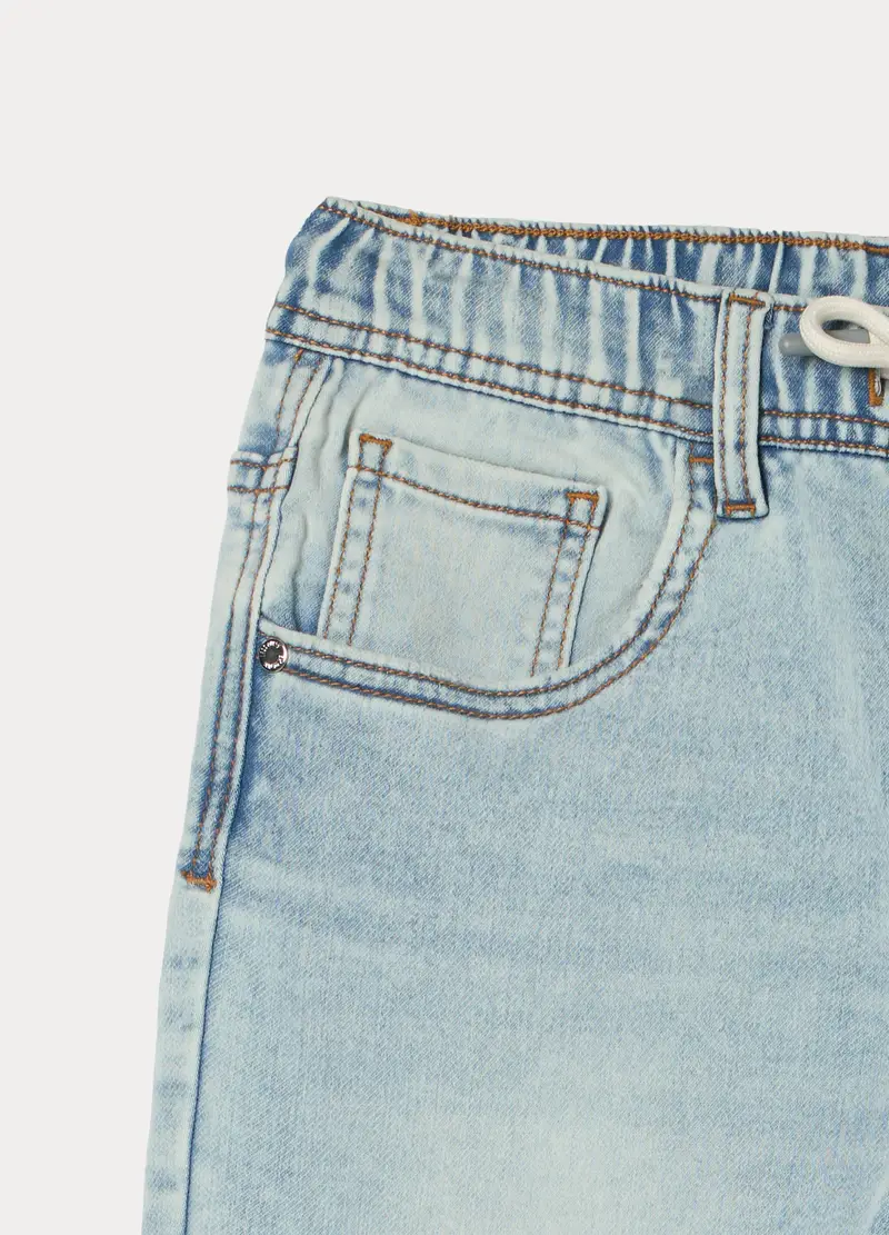 Jogger Fit Straight In Denim Bambino, Blu chiaro miniatura 3