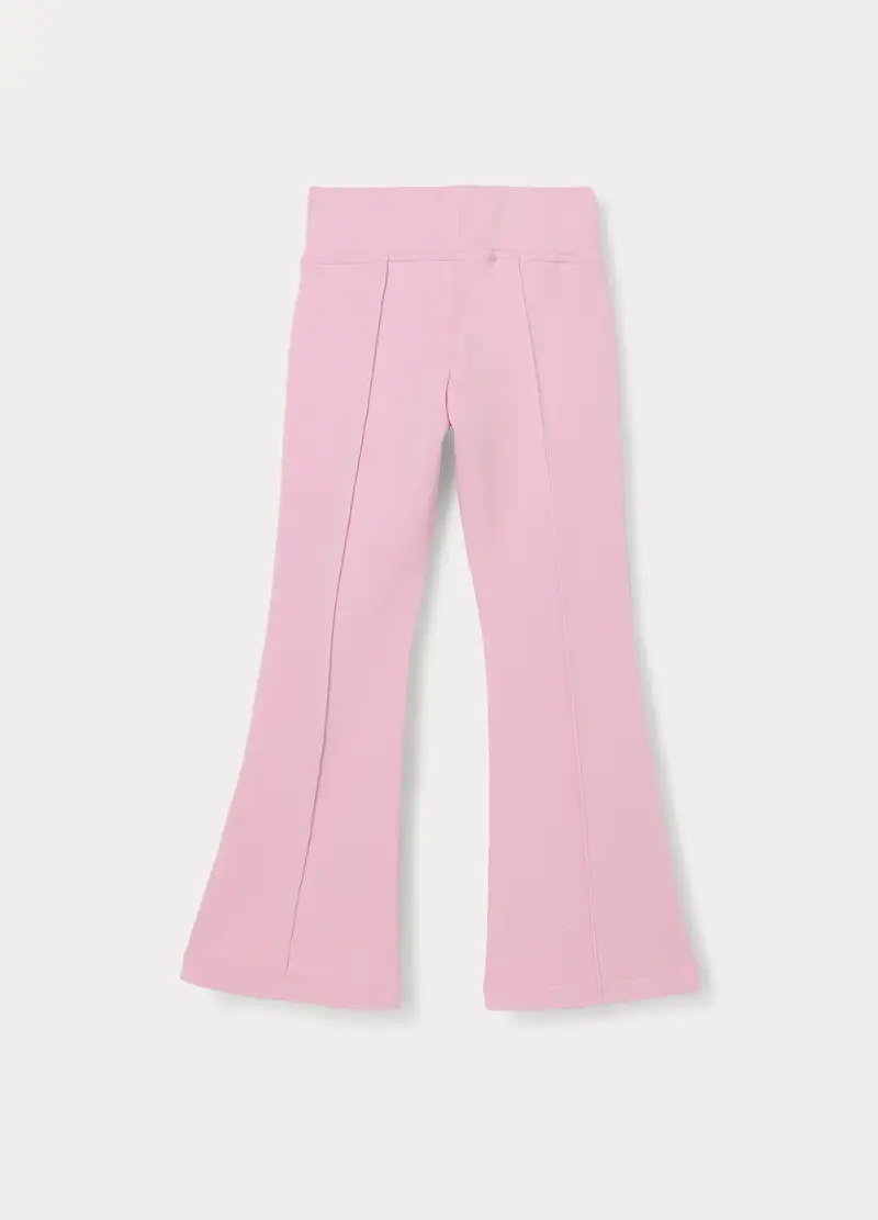 Jogger Flare Fit Misto Cotone Bambina, Rosa pastello miniatura 2
