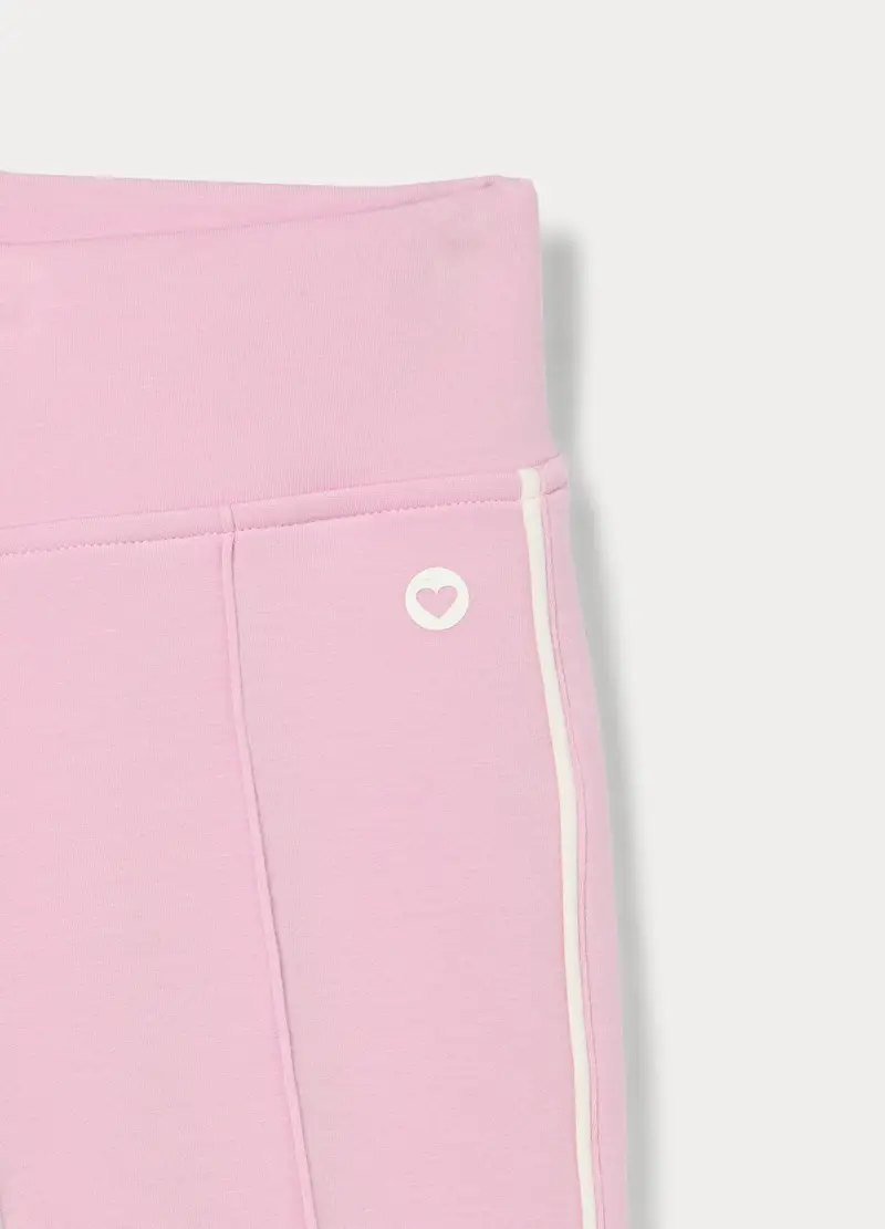 Jogger Flare Fit Misto Cotone Bambina, Rosa pastello miniatura 3