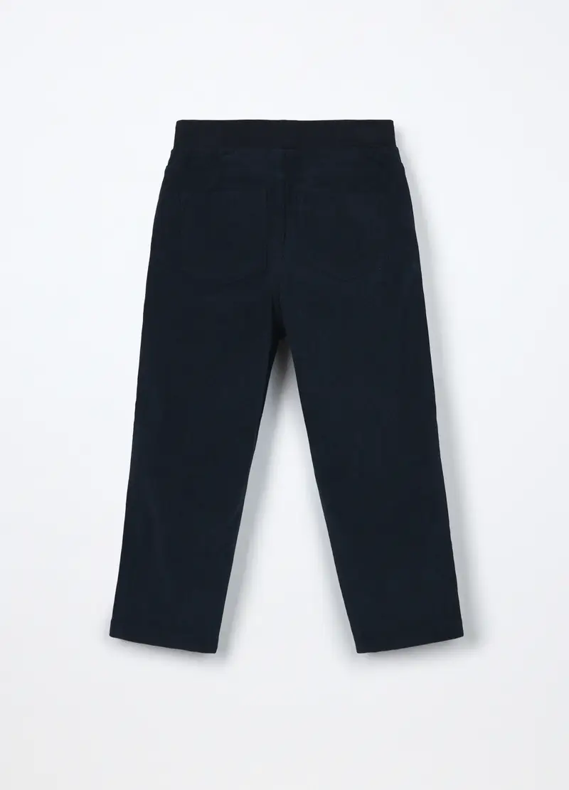 Jogger In Costina Di Velluto Bambino, Nero miniatura 2