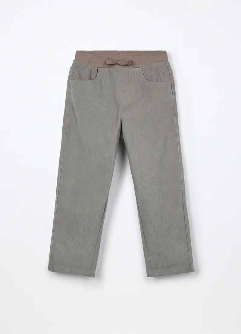 Jogger In Costina Di Velluto Bambino, Verde salvia