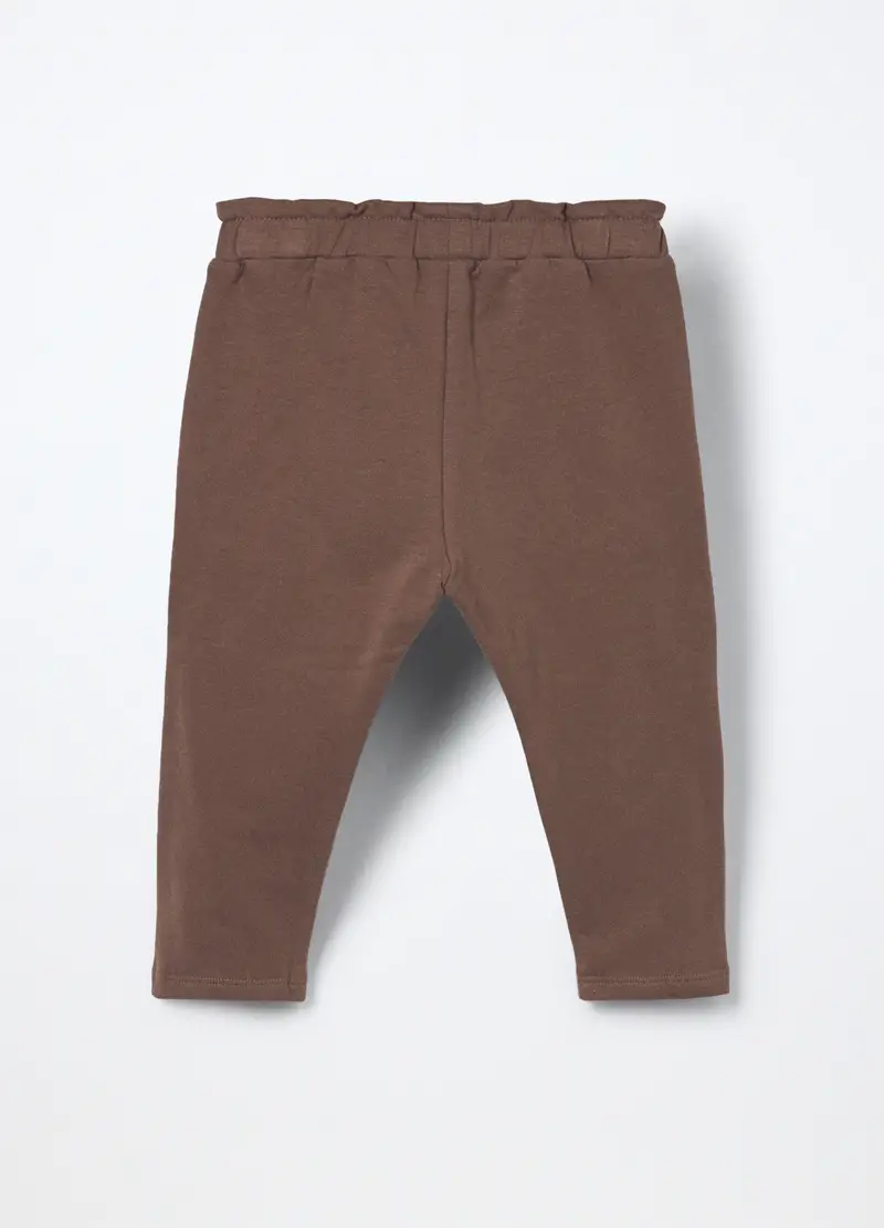 Jogger In Cotone Fleece Stretch Neonata, Bambina, Marrone cioccolato miniatura 2