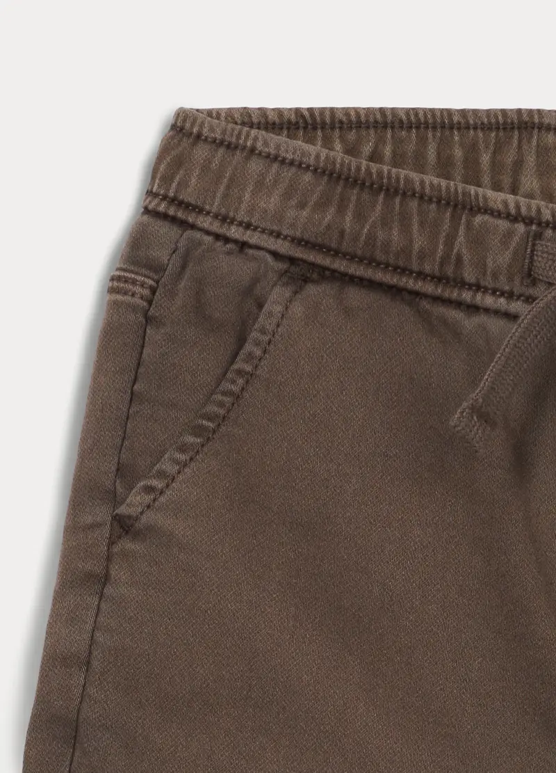 Jogger In Denim Misto Cotone Bimbo, Bambino, Marrone tabacco miniatura 3