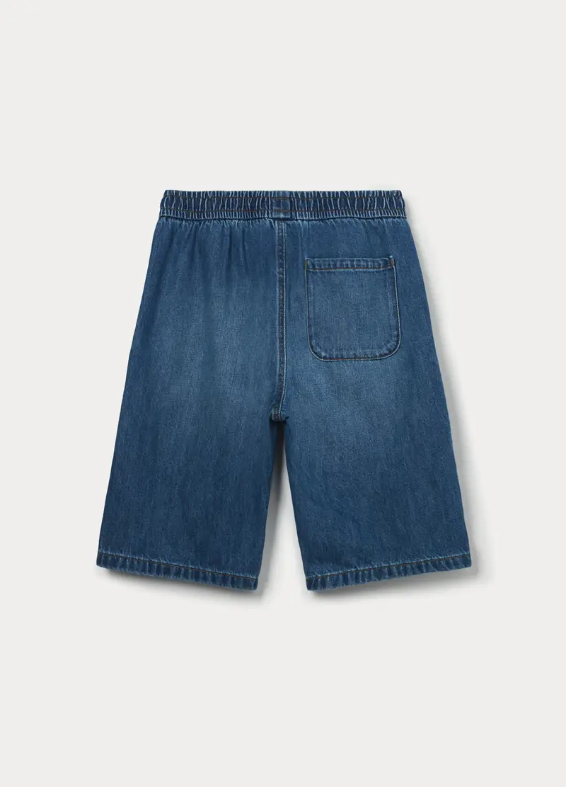 Jogger In Denim Misto Cotone Ragazzo, Bambino, Blu denim miniatura 2