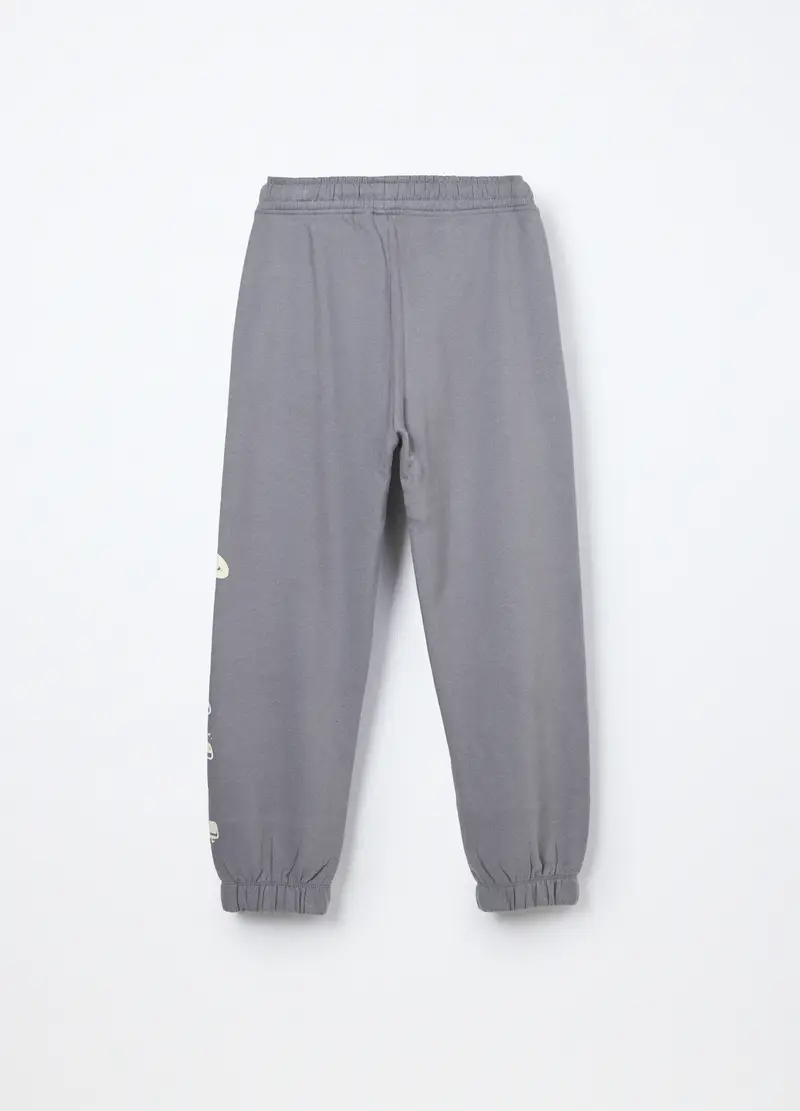 Jogger In Felpa Di Puro Cotone Ragazzo, Bambino, Grigio chiaro miniatura 2