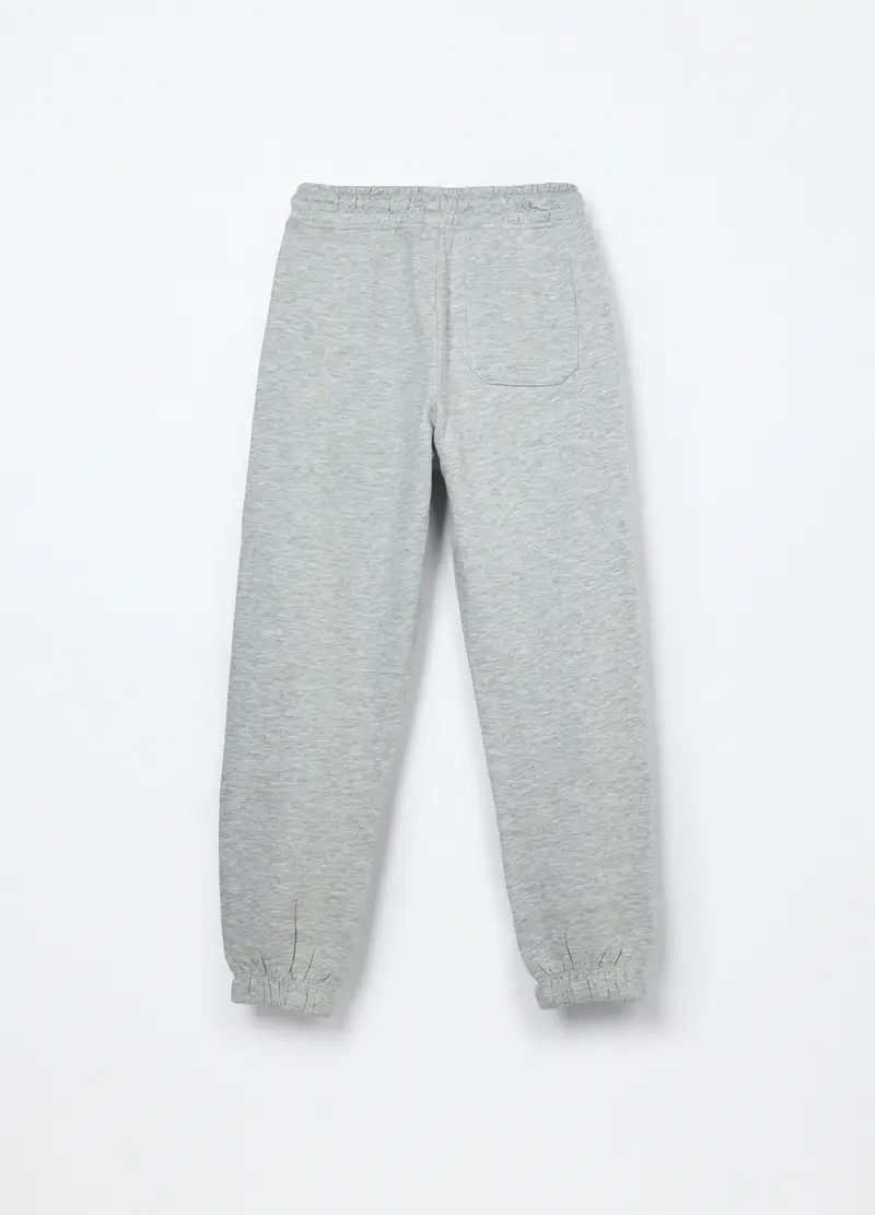 Jogger In Felpa Di Puro Cotone Ragazzo, Bambino, Grigio chiaro melange miniatura 2