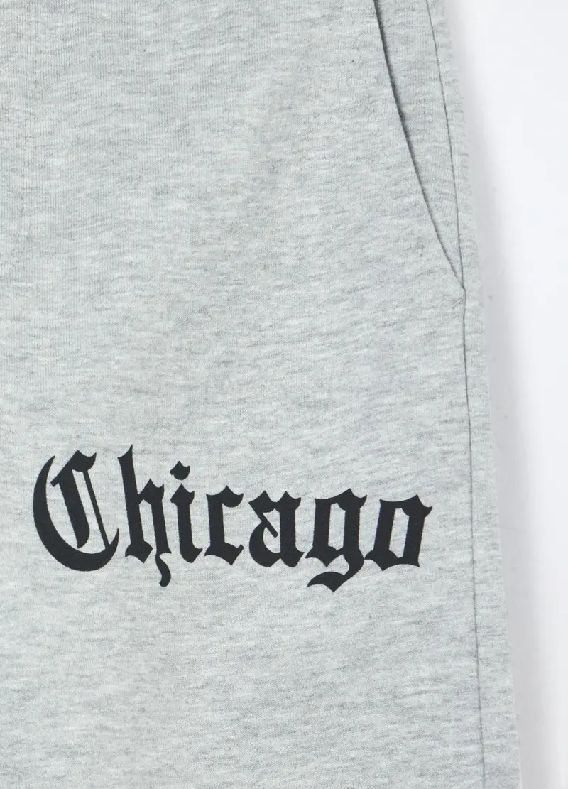 Jogger In Felpa Di Puro Cotone Ragazzo, Bambino, Grigio chiaro melange miniatura 3