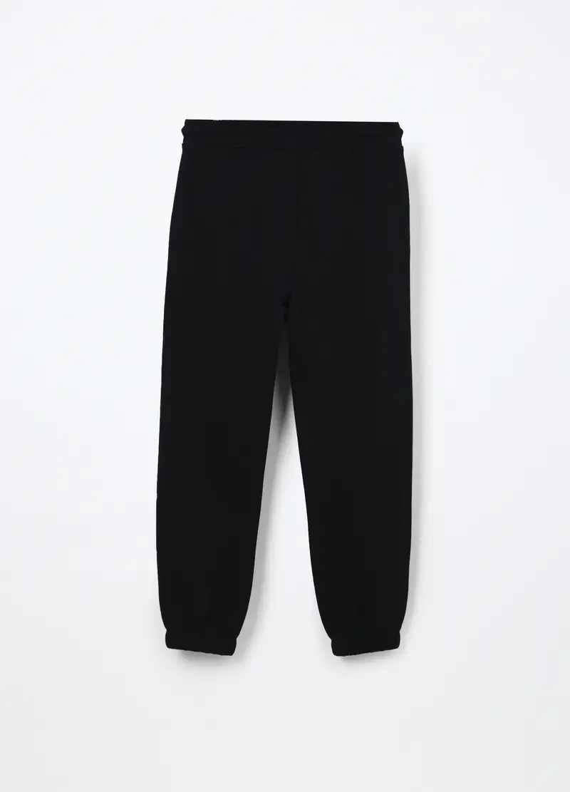 Jogger In Felpa Di Puro Cotone Ragazzo, Bambino, Nero miniatura 2