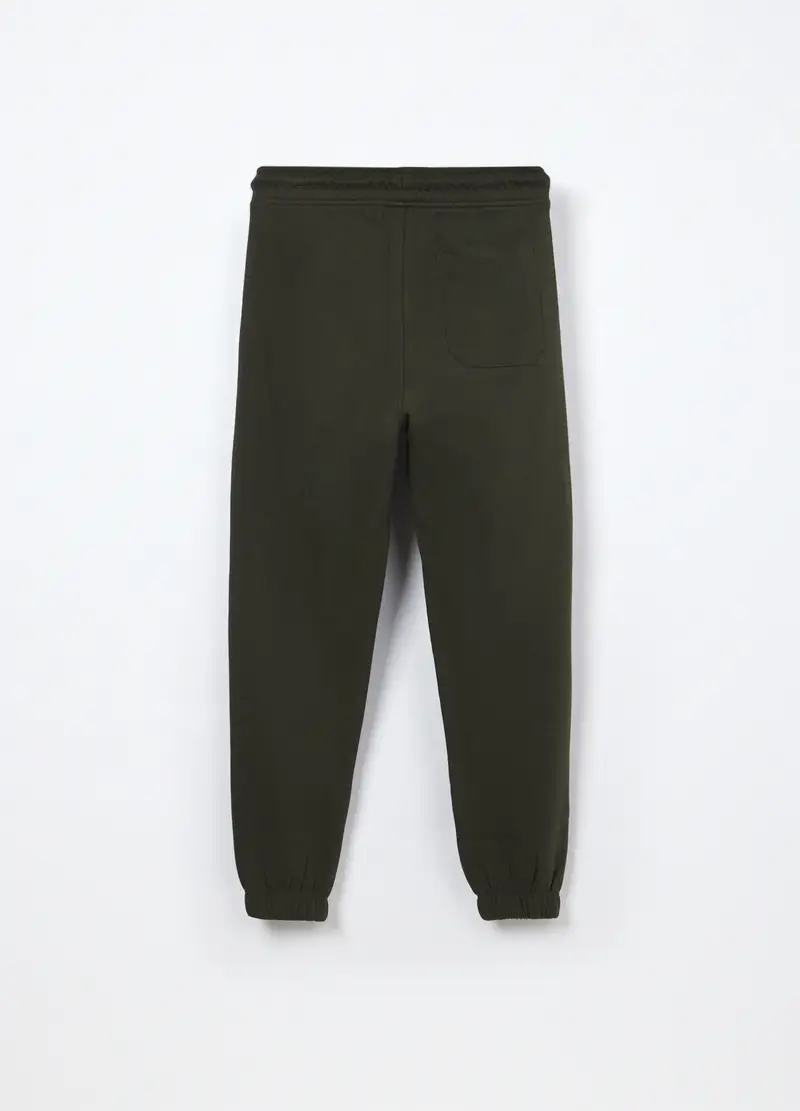 Jogger In Felpa Di Puro Cotone Ragazzo, Bambino, Verde scuro miniatura 2