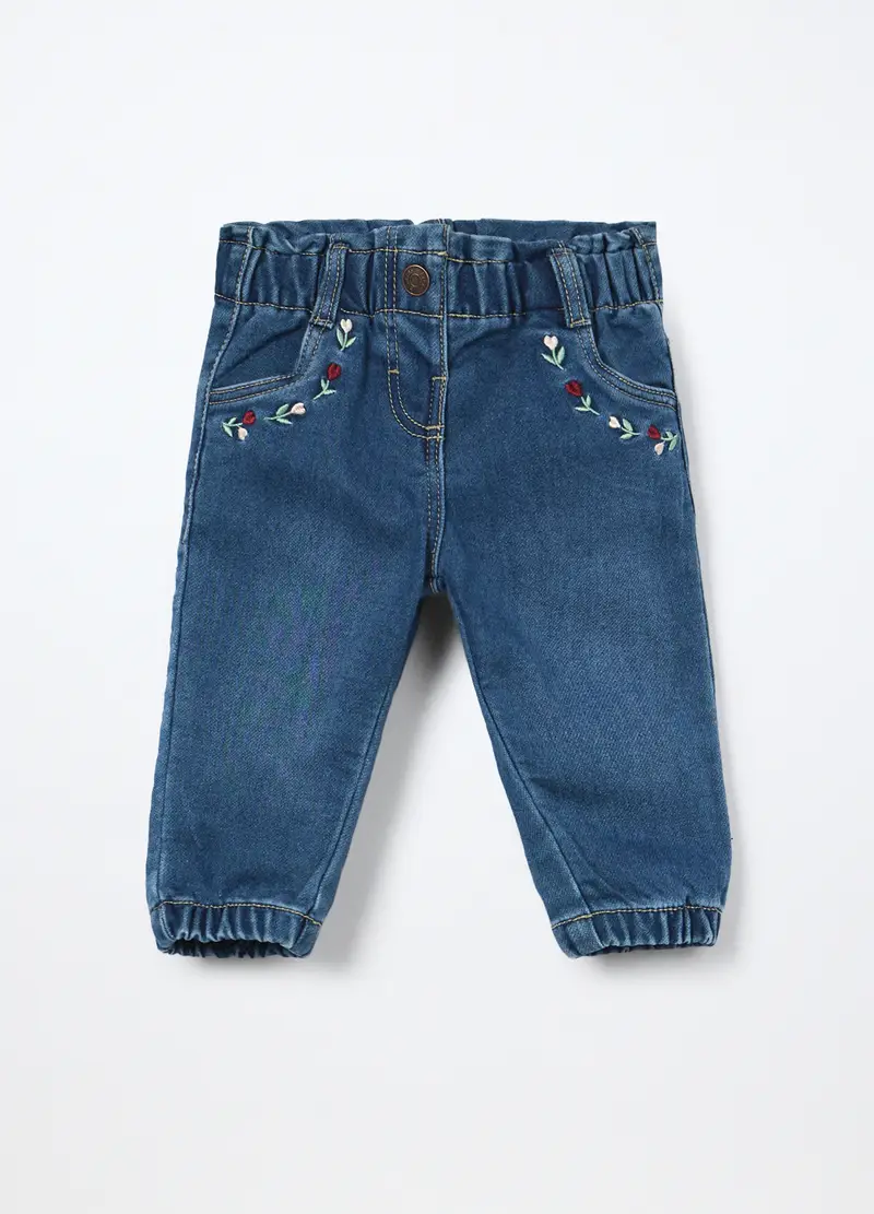 Jogger In French Terry Denim Neonata, Blu denim