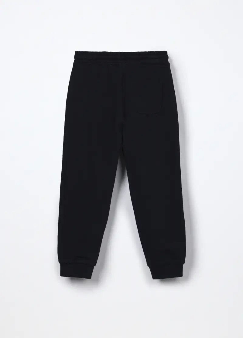 Jogger In French Terry Di Cotone Bambino, Blu scuro miniatura 2