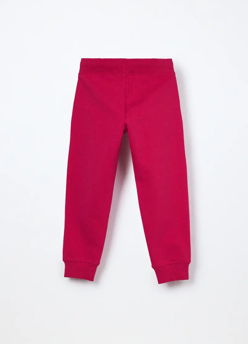 Jogger In French Terry Di Cotone Stretch Bambina, Rosso scuro miniatura 2