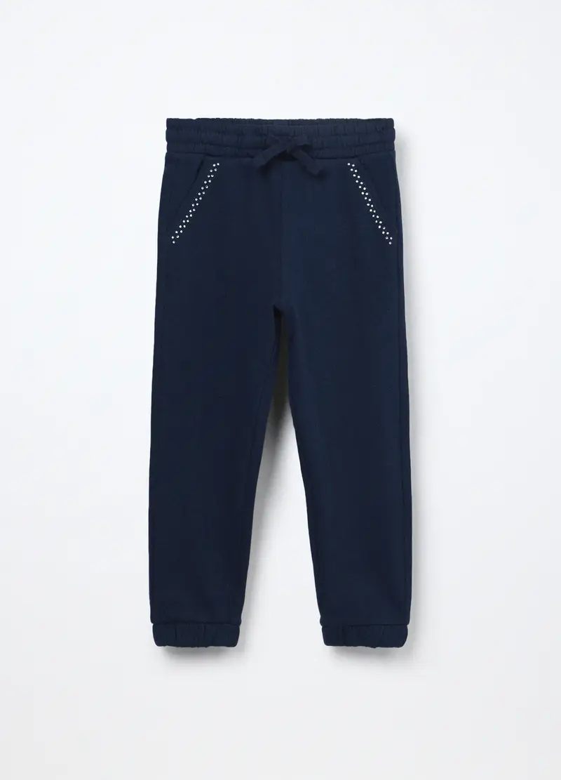 Blukids, Jogger In French Terry Di Puro Cotone Bambina, Blu Bluette, Taglia: 3-4
