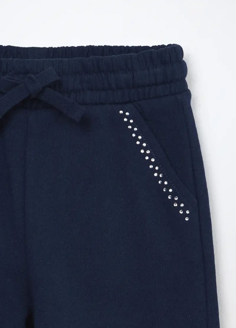 Blukids, Jogger In French Terry Di Puro Cotone Bambina, Blu Bluette, Taglia: 3-4 miniatura 2