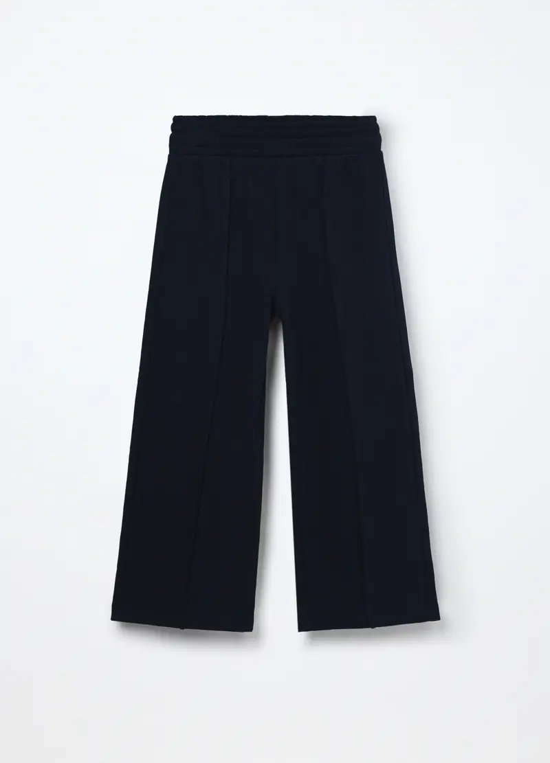 Blukids, Jogger In French Terry Di Puro Cotone Bambina, Blu scuro, Taglia: 3-4