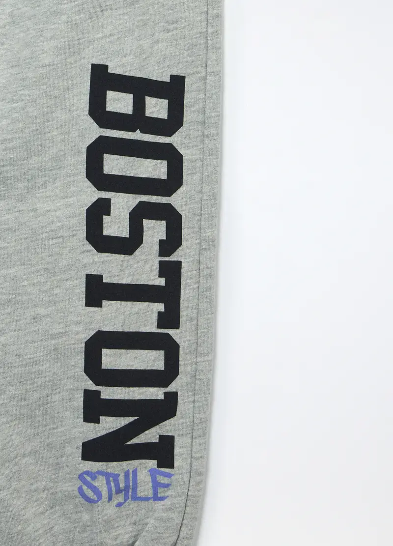 Blukids, Jogger In French Terry Di Puro Cotone Bambina, Grigio chiaro melange, Taglia: 9-10 miniatura 2